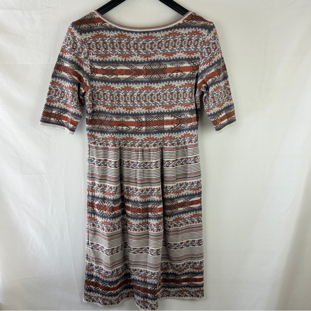 Peruvian Connection geometric jacquard stripe pima sweater dress size S/M READ - Picture 8 of 8